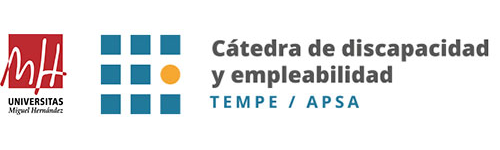 Logo de la Catedra de discapacidad y empleabilidad y Universitas Miguel Hernandez